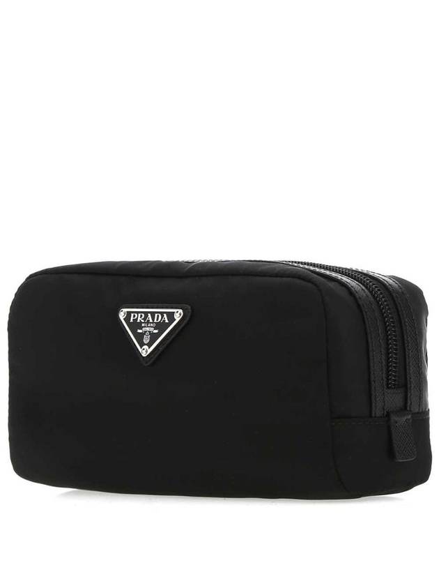 Re-Nylon Travel Pouch Clutch Bag Black - PRADA - BALAAN 3