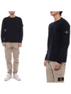 Compass Badge Ribbed Cotton Knit Top Black - STONE ISLAND - BALAAN 3