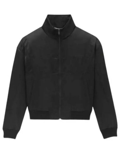 Satin Teddy Zip-Up Jacket Black - SAINT LAURENT - BALAAN 2