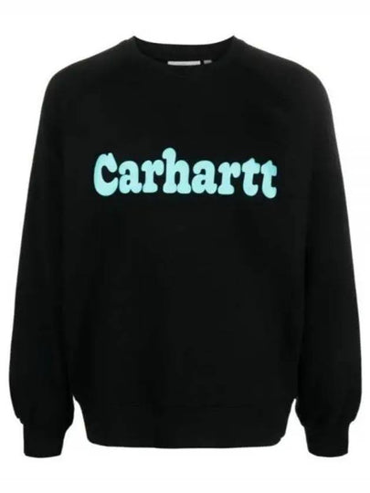 Bubbles Logo Print Sweatshirt Black - CARHARTT WIP - BALAAN 2