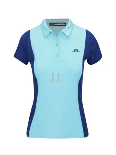 Tilly Polo Short Sleeve T-Shirt Blue Curacao - J.LINDEBERG - BALAAN 2