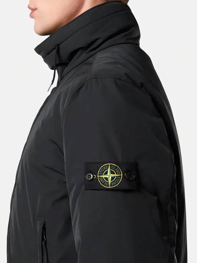 Logo Micro Twill Zip Up Jacket Black - STONE ISLAND - BALAAN 4