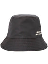 Haley Embroidered Logo Bucket Hat Black - ISABEL MARANT - BALAAN 3