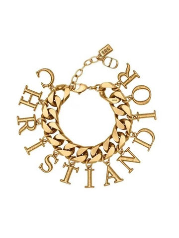 Lettering Logo Charms Bracelet Gold - DIOR - BALAAN 1