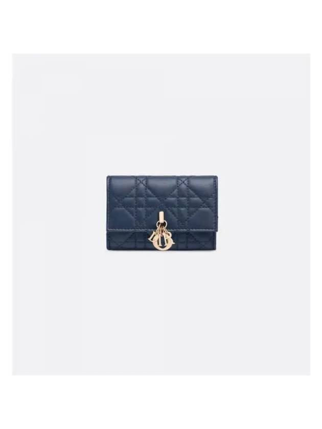 Miss Glycine Wallet Deep Ocean Blue Cannage Lambskin - DIOR - BALAAN 1