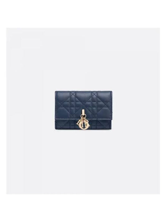 Miss Glycine Wallet Deep Ocean Blue Cannage Lambskin - DIOR - BALAAN 1