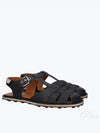 Grained Calfskin Fisherman Sandals Black - MARNI - BALAAN 2