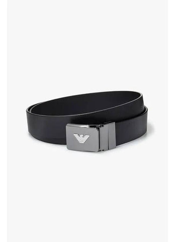 Men s Metal Buckle Reversible Leather Belt Black - EMPORIO ARMANI - BALAAN 1