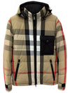 Check Reversible Hooded Padding Beige - BURBERRY - BALAAN 2