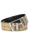 Vintage Check Pattern Leather Belt Beige - BURBERRY - BALAAN 2