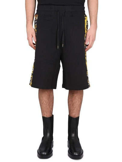 Jeans Couture Side Logo Print Sweat Shorts Black Gold - VERSACE - BALAAN 2