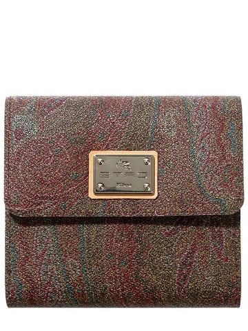 Paisley Logo Half Wallet Brown - ETRO - BALAAN 1