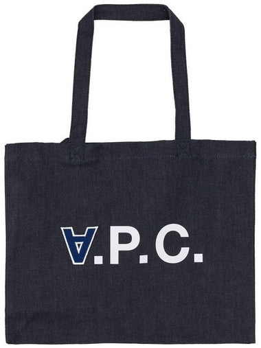 Front Logo Shoulder Tote Bag Indigo Blue - A.P.C. - BALAAN 1