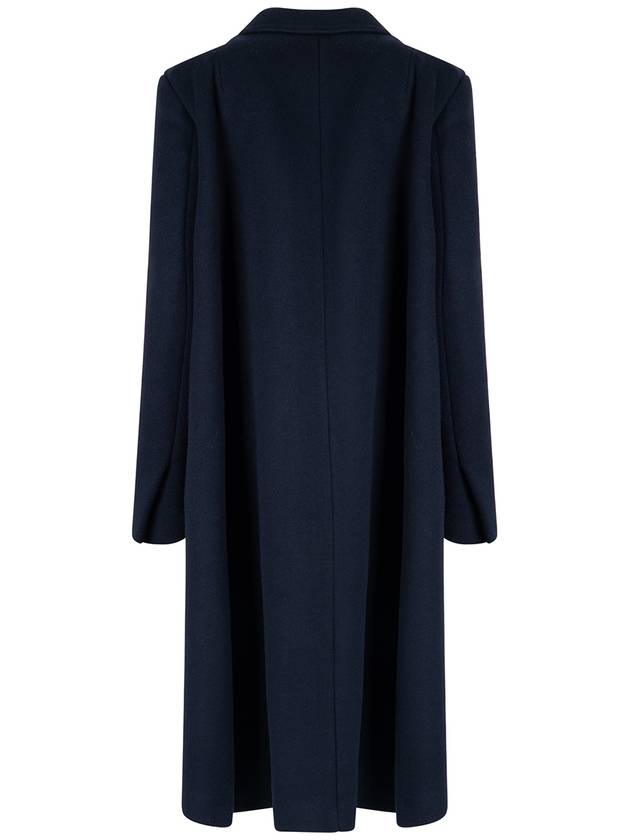 Women's Wool Cashmere Cape Double Coat Navy - BOTTEGA VENETA - BALAAN 8