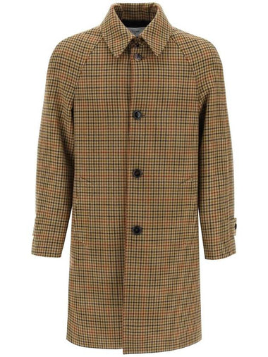 Mac Check Wool Single Coat Beige - CELINE - BALAAN 1