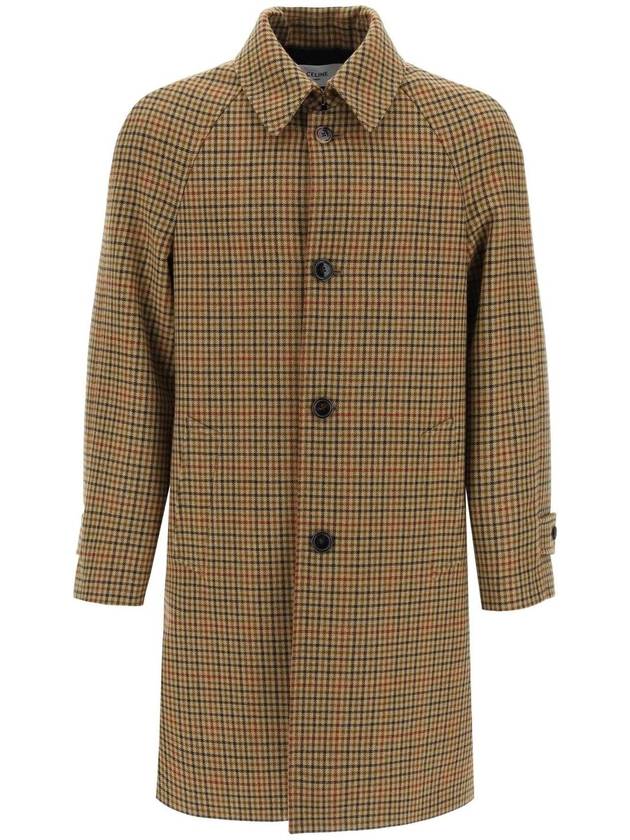 Mac Check Wool Single Coat Beige - CELINE - BALAAN 1