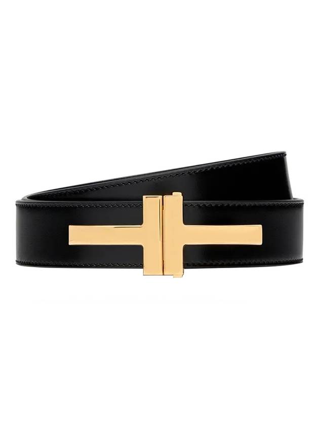 Gold T Double Buckle Belt Black - TOM FORD - BALAAN.