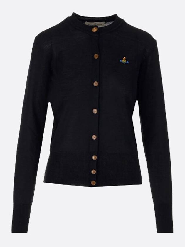 Bea Logo Cardigan Black - VIVIENNE WESTWOOD - BALAAN 2