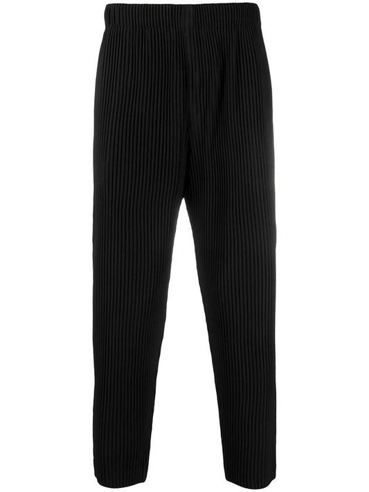 Men's Easy Fit Pleated Crop Straight Pants Black - ISSEY MIYAKE - BALAAN 1