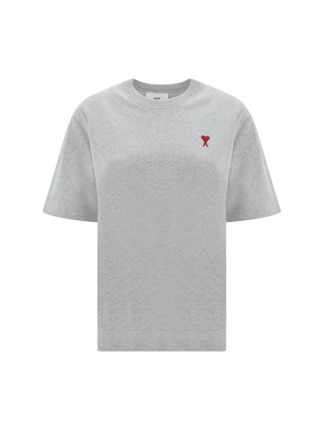 Small Heart Logo Boxy Fit Short Sleeve T-shirt Grey - AMI - BALAAN 1