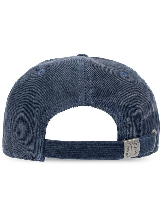 Palm Angels Corduroy Cap, Men's, Navy Blue - PALM ANGELS - BALAAN 3