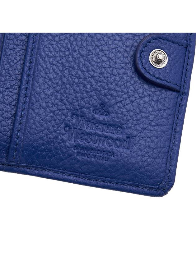 Grain Leather Frame Half Wallet Blue - VIVIENNE WESTWOOD - BALAAN 9