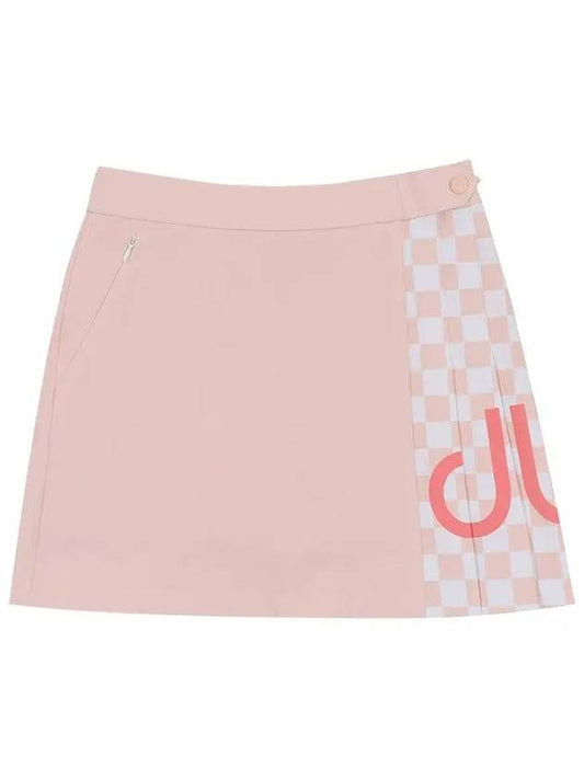 Drew Check Pleated Skirt DF32SK06LIGHT PINK - DRUH GOLF - BALAAN 1