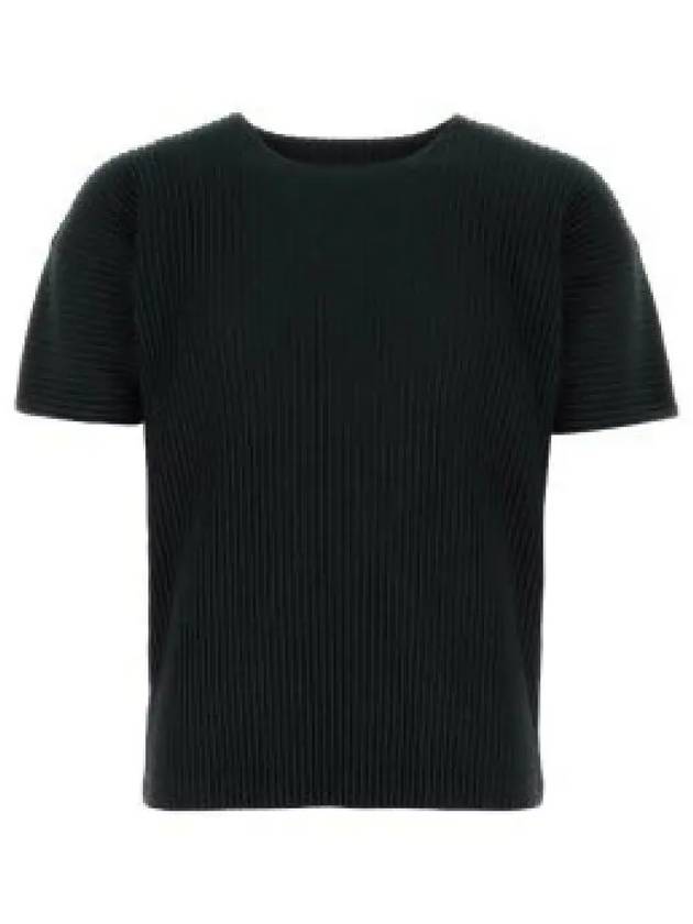 Pleated Short Slevee T-Shirt Black - ISSEY MIYAKE - BALAAN 2