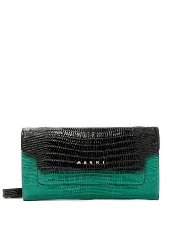 Wallet Cross Bag Black Green - MARNI - BALAAN.