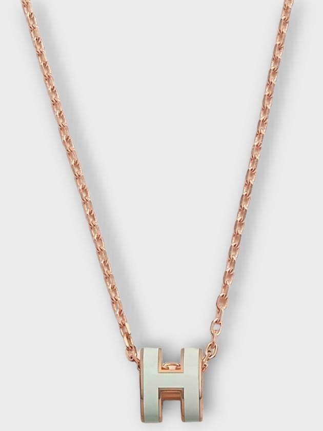 Mini Pop H Pendant Rose Gold & Vert Fizz - HERMES - BALAAN 4