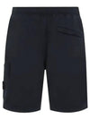 Cotton Fleece Cargo Bermuda Shorts Navy - STONE ISLAND - BALAAN 3