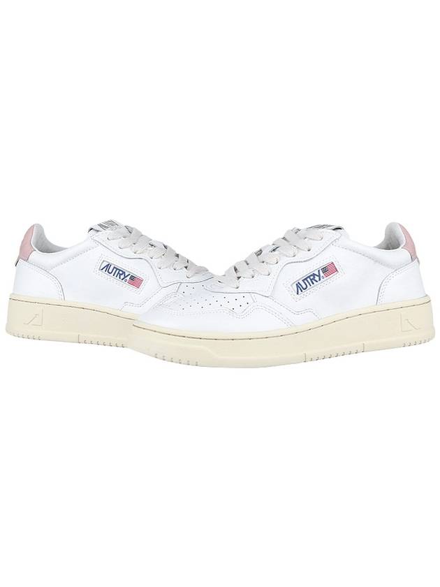 Medalist Pink Tab Leather Low Top Sneakers White - AUTRY - BALAAN 3