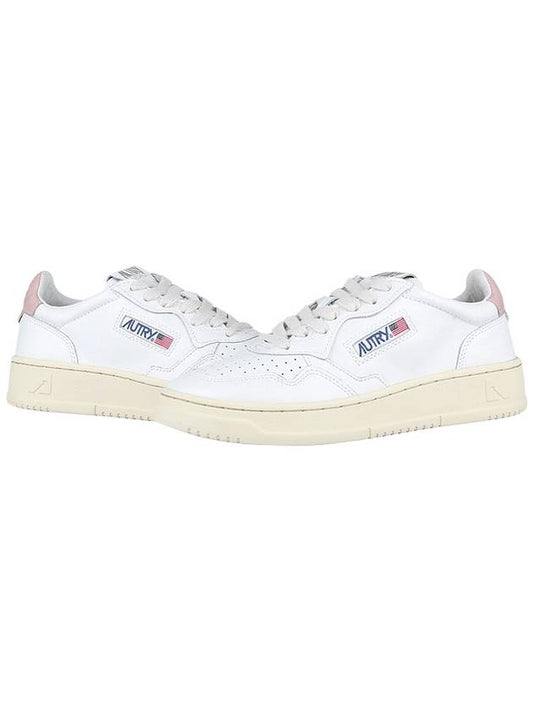 Medalist Pink Tab Leather Low Top Sneakers White - AUTRY - BALAAN 2