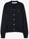 Men's Red Heart Wappen Cardigan Navy - COMME DES GARCONS PLAY - BALAAN 3