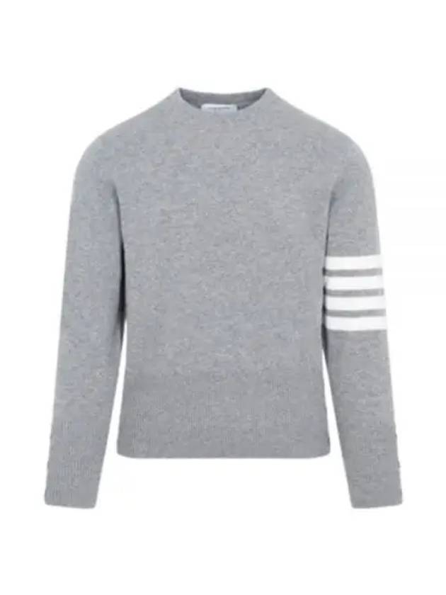 Diagonal Classic Cashmere Knit Top Light Grey - THOM BROWNE - BALAAN 2