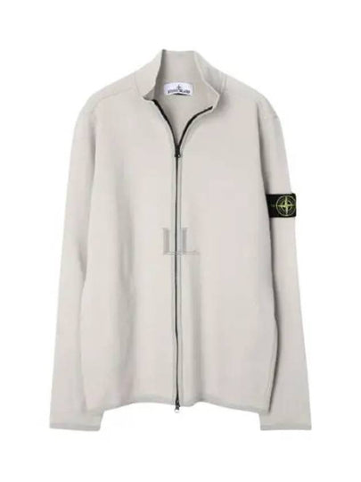 Compass Patch High Neck Stretch Wool Zip Up Cardigan Plaster - STONE ISLAND - BALAAN 2