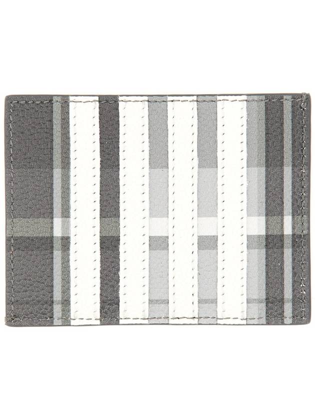 4-Bar Madras Pebble Grain Leather Card Wallet - THOM BROWNE - BALAAN 4