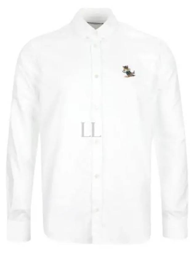 Dressed Fox Patch Relaxed Long Sleeve Shirt White - MAISON KITSUNE - BALAAN 2