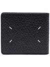 Stitched Leather Bifold Half Wallet Black - MAISON MARGIELA - BALAAN 5