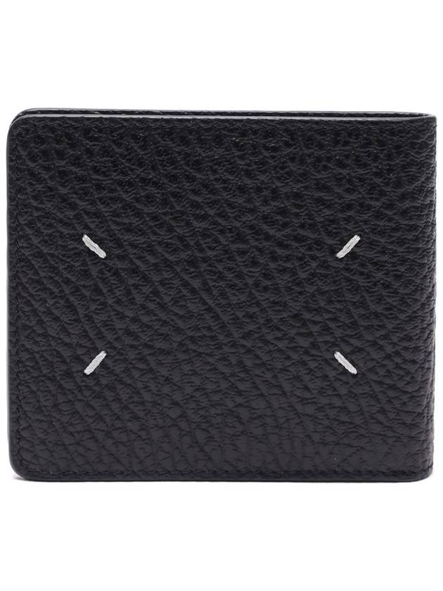 Stitched Leather Bifold Half Wallet Black - MAISON MARGIELA - BALAAN 5