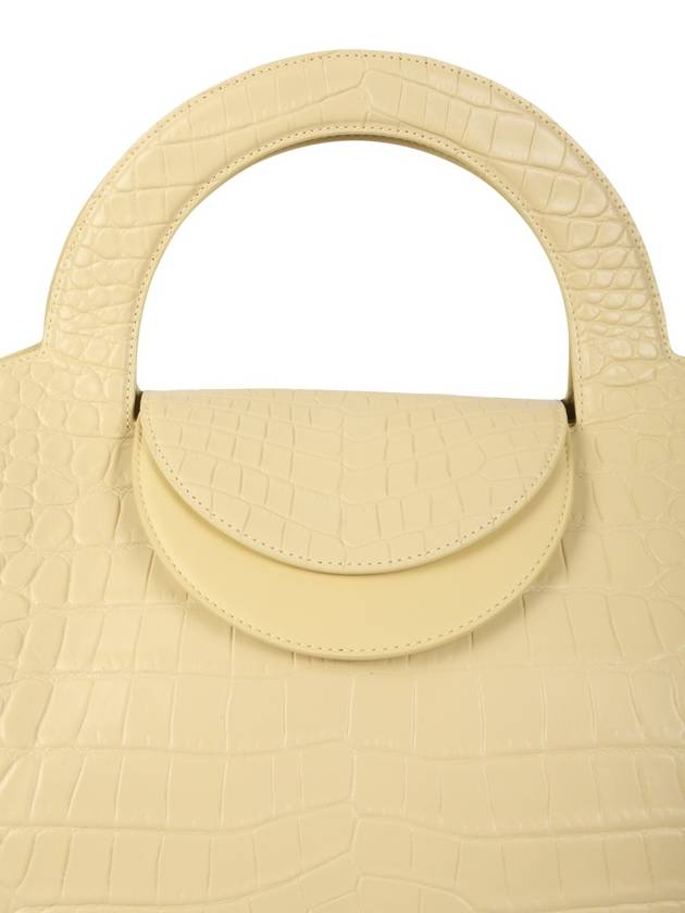 Stone Crocodile Embossed Basket Tote Bag Sand - BOTTEGA VENETA - BALAAN 4