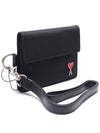 Logo Strap Half Wallet Black - AMI - BALAAN 4