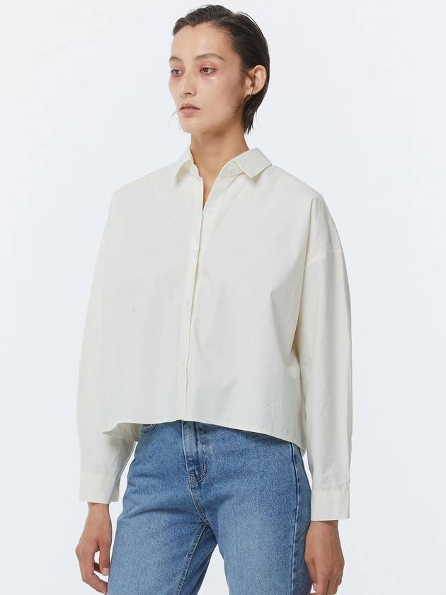 BACK SLIT CROPPED SHIRT IVORY - KIMDOH - BALAAN 3