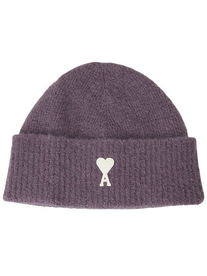 Logo Patch Knit Beanie Lilac - AMI - BALAAN 2