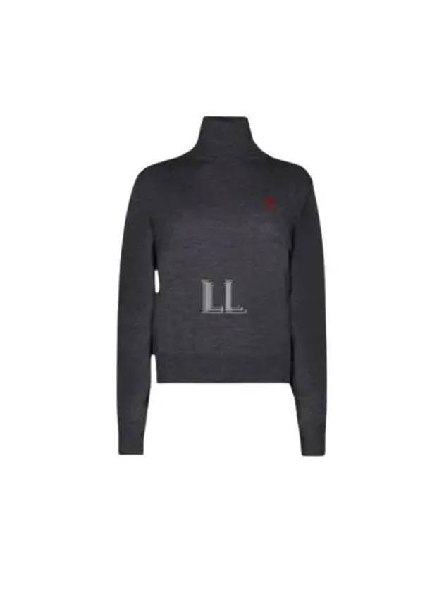 De Coeur Wool Turtleneck Heather Grey - AMI - BALAAN 2