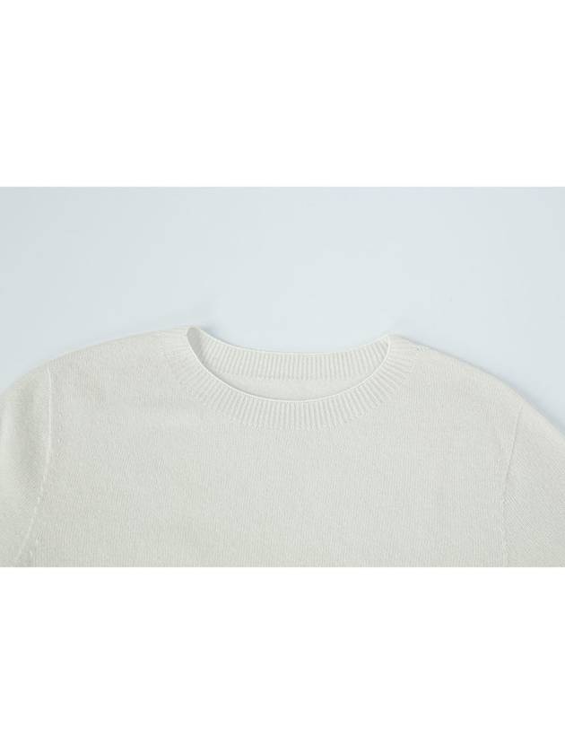 Wool Round Neck Knit Top Ivory - CALLAITE - BALAAN 7