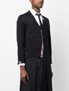 Men's Jersey Stitch V-Neck Cardigan Navy - THOM BROWNE - BALAAN 5