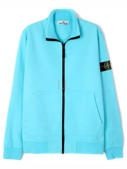 Wappen Patch Cotton Fleece Zip-up Jacket Blue - STONE ISLAND - BALAAN 2