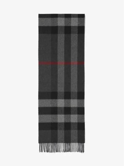 Iconic Check Cashmere Scarf Grey - BURBERRY - BALAAN 2