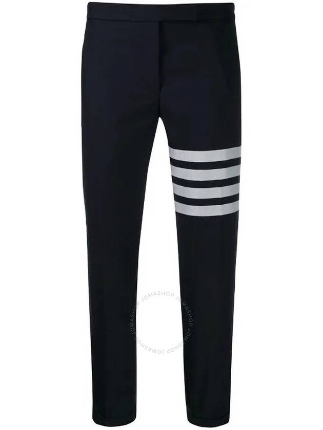 Men's Plain Weave 4 Bar Low Rise Skinny Straight Pants Navy - THOM BROWNE - BALAAN 2